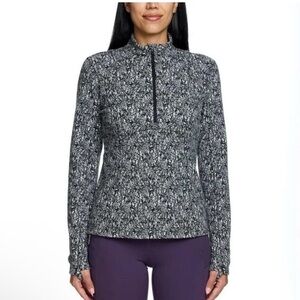 NWT Spyder Gray Patterned Quarter-Zip Pullover. Size S. Nice heavy material!